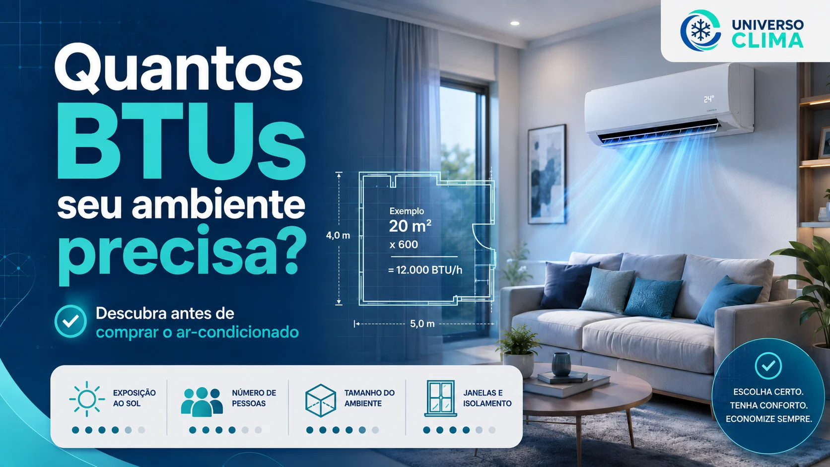 Imagem da publicação: Descubra quantos BTUs seu ambiente precisa antes de comprar o ar-condicionado