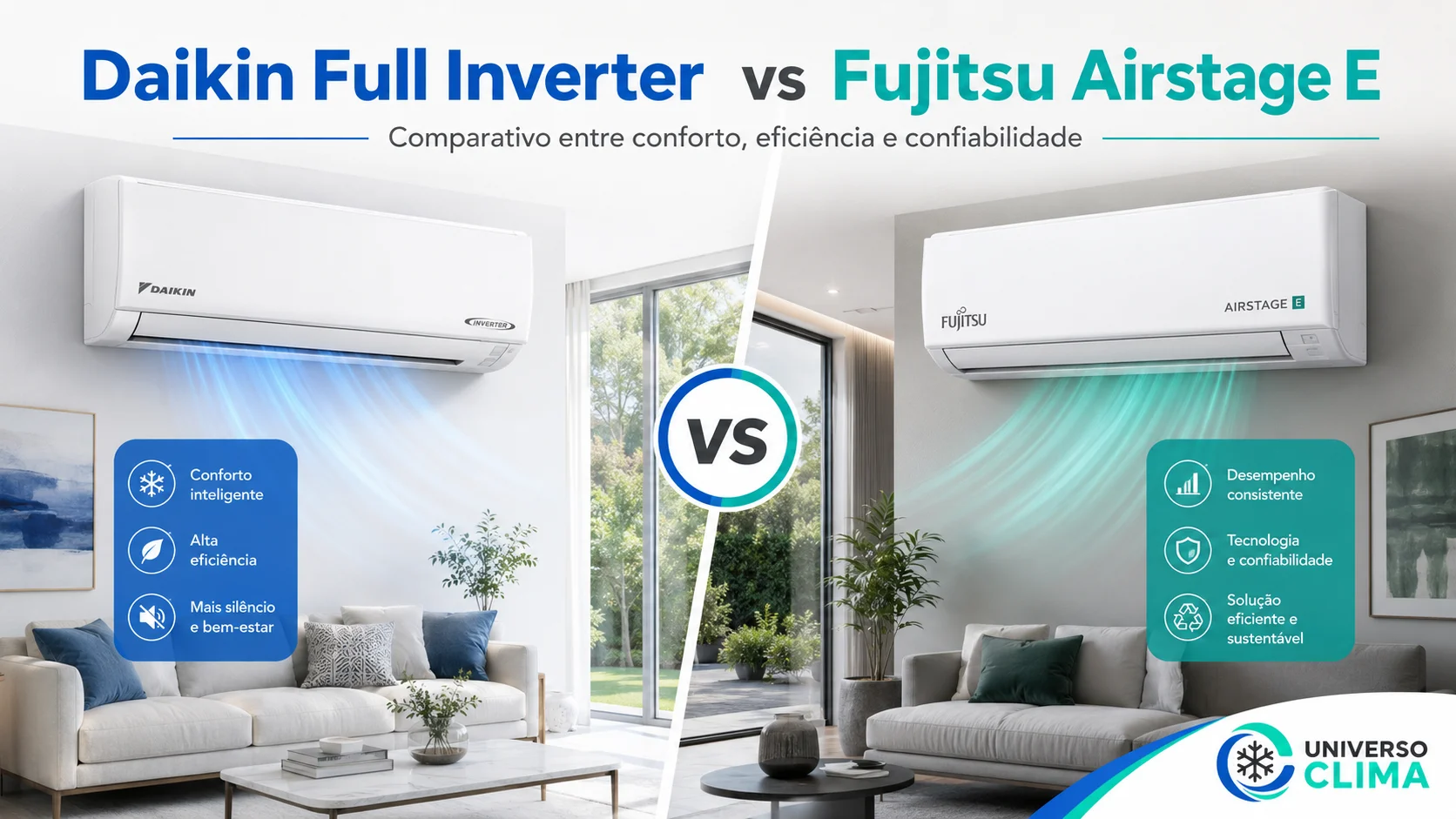 Imagem da publicação: Daikin Full Inverter vs Fujitsu Airstage E: qual ar-condicionado vale mais a pena?