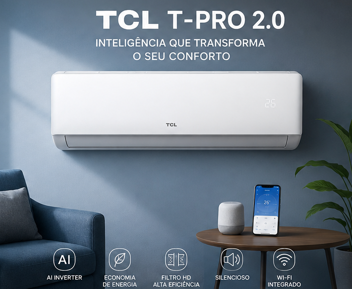 Imagem da publicação: Ar-condicionado TCL T-Pro 2.0: tecnologia, economia e conforto para o dia a dia