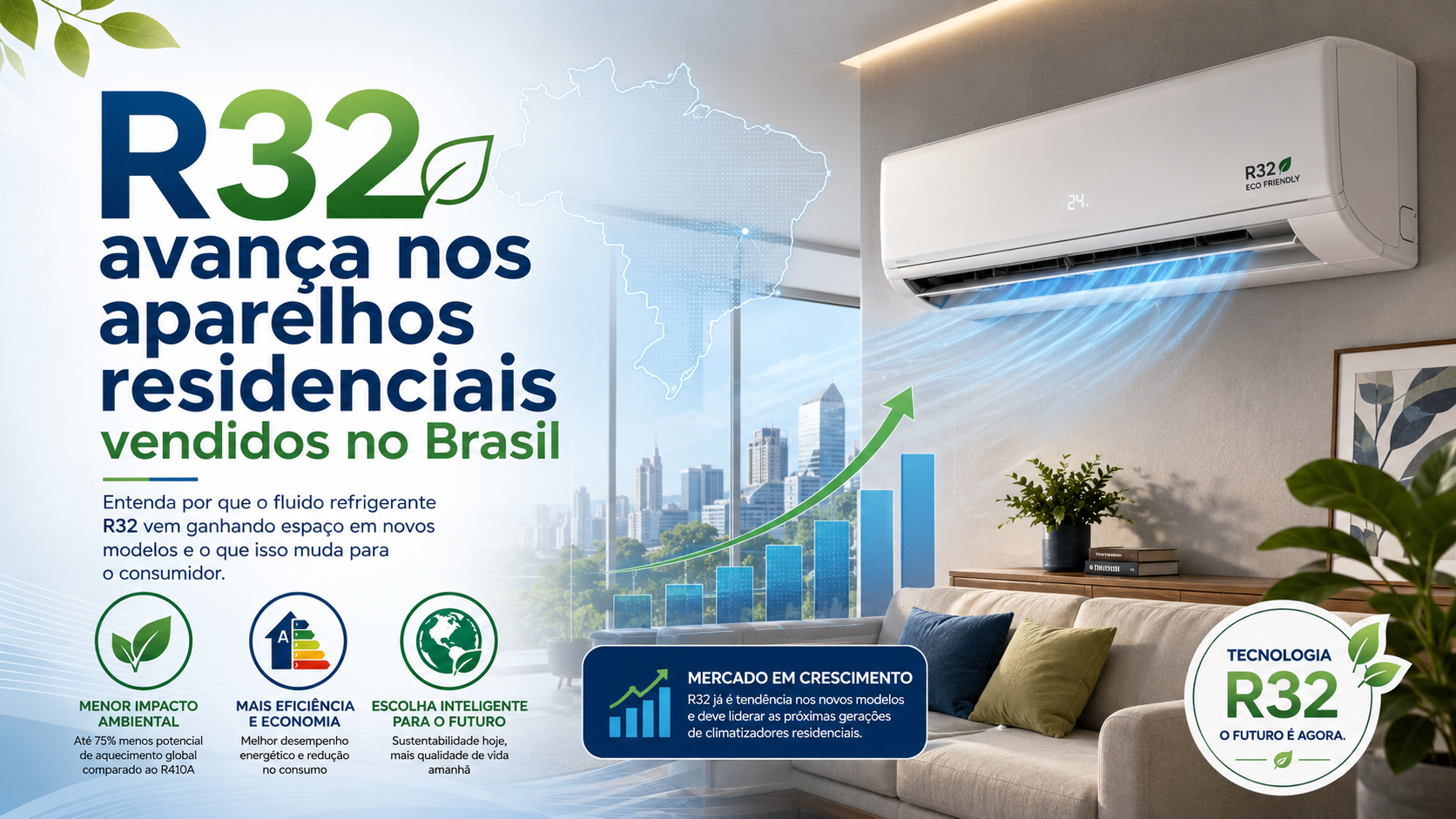 Imagem da publicação: R32 avança nos aparelhos residenciais vendidos no Brasil