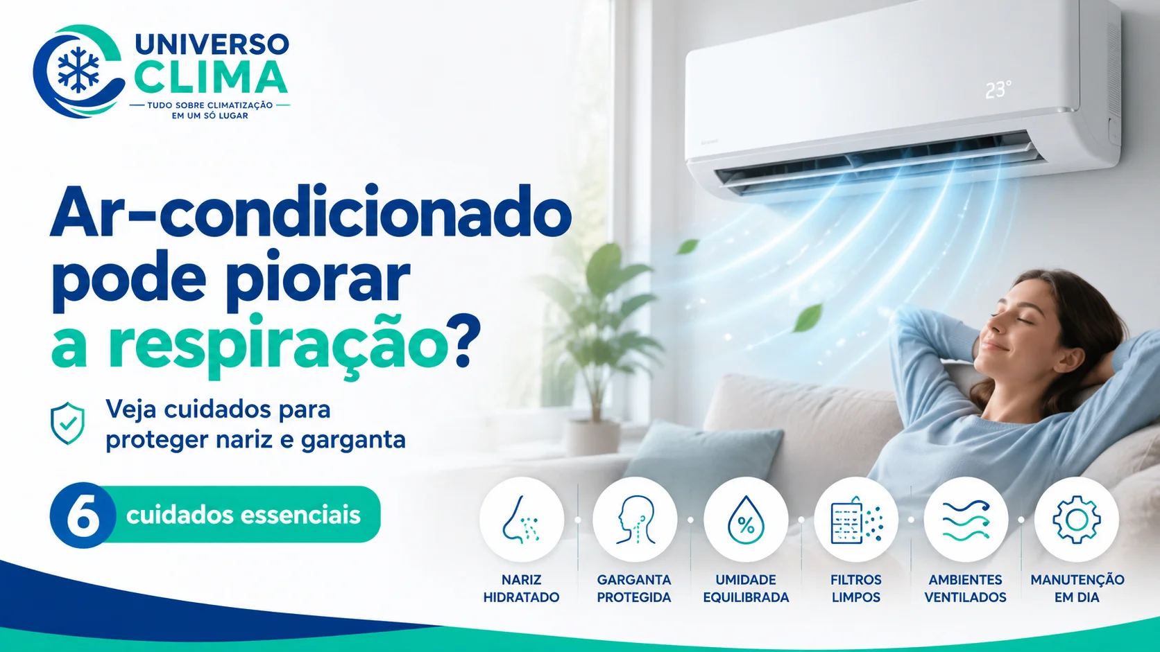 Imagem da publicação: Ar-condicionado faz mal para a respiração? Veja como usar sem prejudicar o conforto